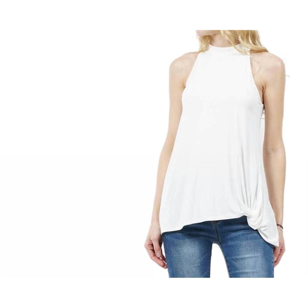 NEW 42POPS back tie halter top in white